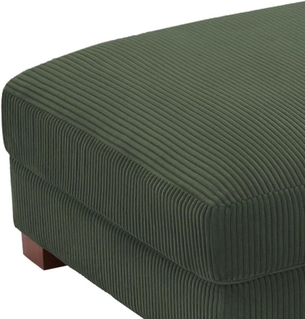 Comfynest Modern Corduroy Ottoman – Stylish Foam-Filled Footrest, Solid Wood Frame (Orange) - Image 48
