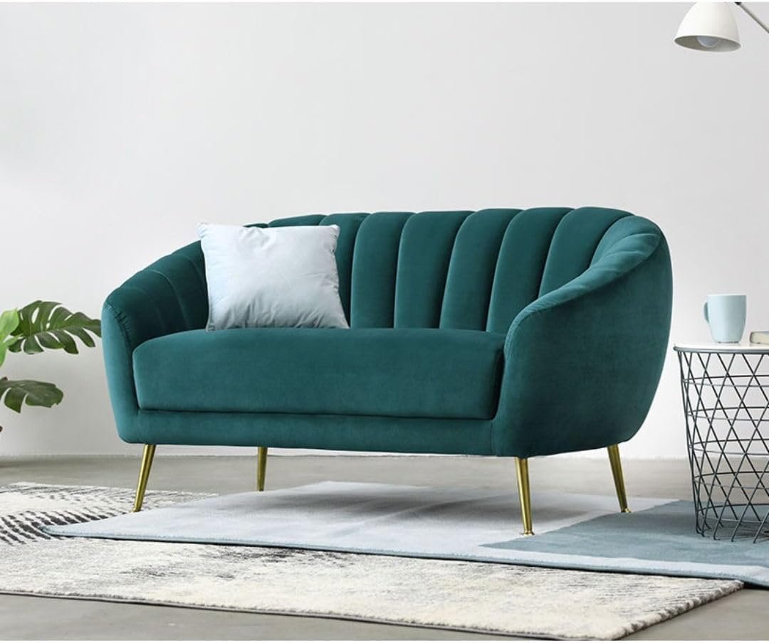 Comfynest Velvet Chesterfield Curved Two-Seat Sofa – Eucalyptus Solid Frame, Tufted Design, Multiple Use Rooms