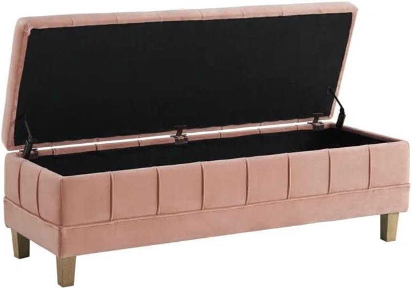 Comfynest Glam Velvet Rectangle Storage Ottoman – 52″ Wide Tufted Bench with Lift-Top in King/Queen Sizes (Evergreen) - Image 9