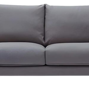 Comfynest Modern Living Room Fabric Sofa Recessed Arm Loveseat With Black Legs 160 X 88 X 88 Cm Dark Gray FOS-COM-10378