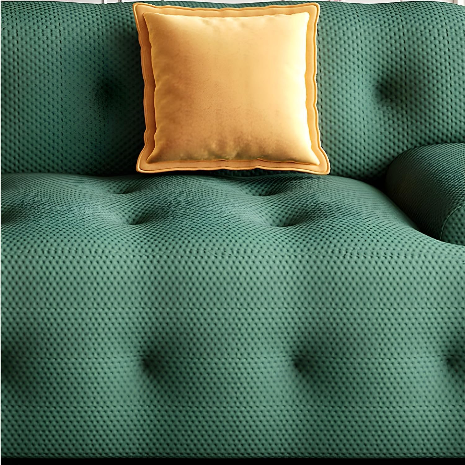 Comfynest Modern Green Pine Wood Sofa Fra_Am Material With Tight Back & Black Legs Latex Seat Filling, 185.42 X 93.98 X 71.12 Cm Green - Image 6