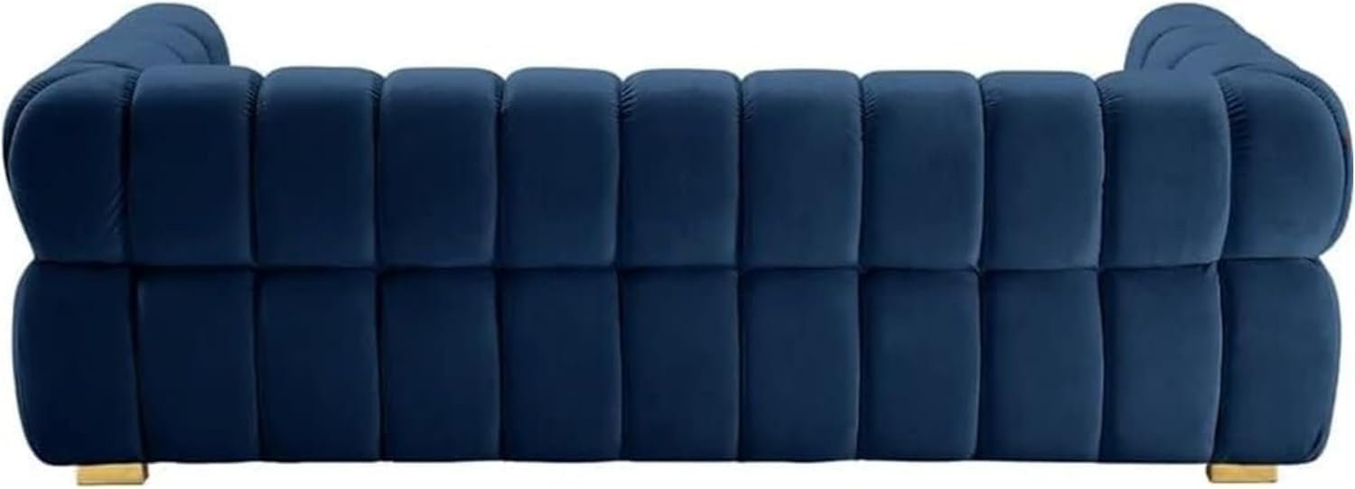 Zah Furniture Three Seater Sofa Velvet Arm Modern Couch for Living Rooms, Guest Rooms & Hotels (Blue) - Image 2