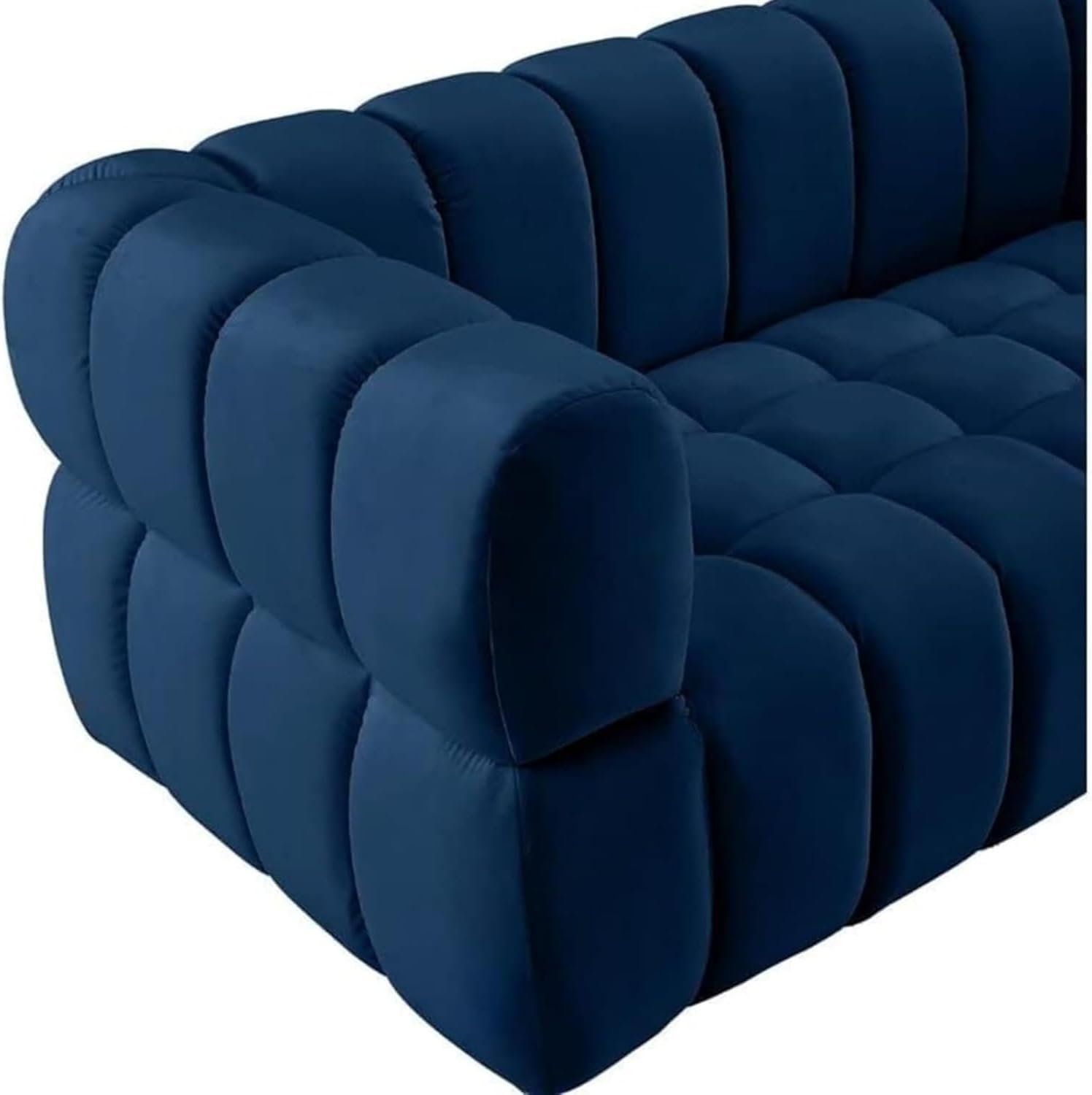 Zah Furniture Three Seater Sofa Velvet Arm Modern Couch for Living Rooms, Guest Rooms & Hotels (Blue) - Image 3