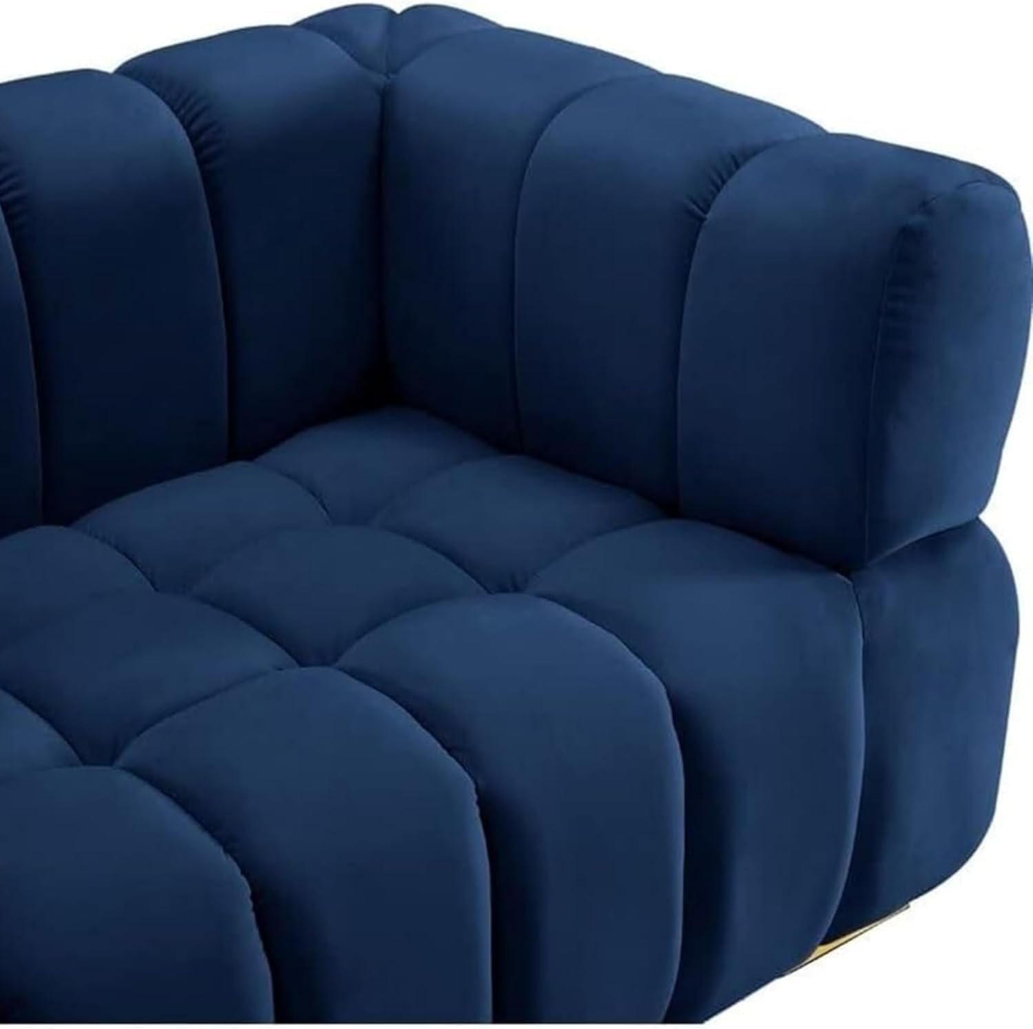 Zah Furniture Three Seater Sofa Velvet Arm Modern Couch for Living Rooms, Guest Rooms & Hotels (Blue) - Image 4