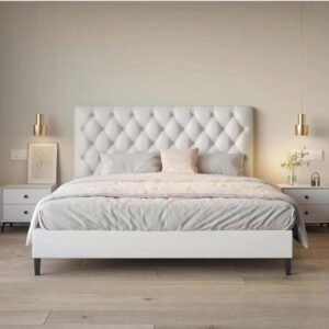 ZAH Furniture Bed Frame Modern Velvet Bed Queen Size for bedroom Without Mattress 160x200CM