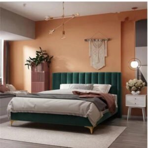 ZAH Furniture Bed Frame Modern King Size for bedroom Without Mattress 180x200CM - Velvet Fabric