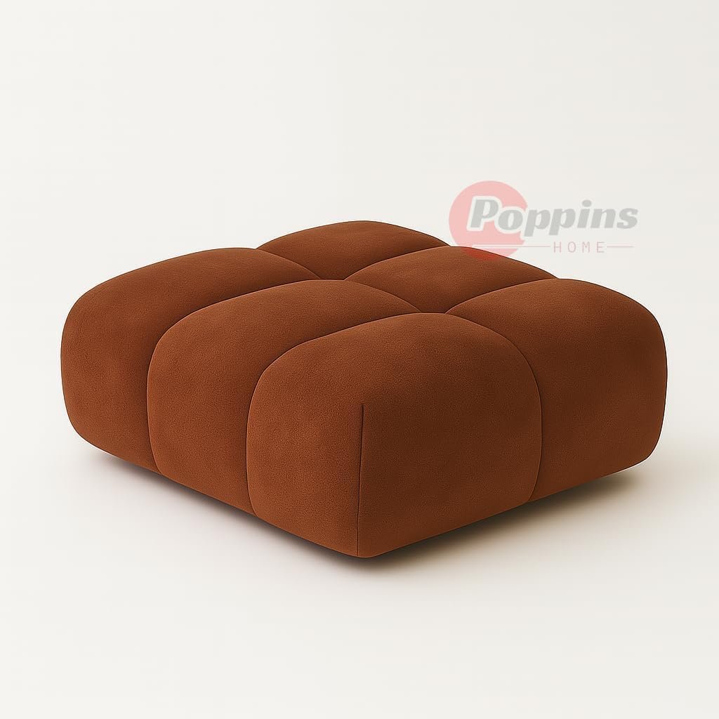 Poppins HOME Modern Cloud-Inspired Modular Sofa Set – 4-Piece European Style Bubble Couch for Living Room, Office, or Lounge – Minimalist Cream White Fabric Sofa (Cyan Green, Ottoman) - Image 16