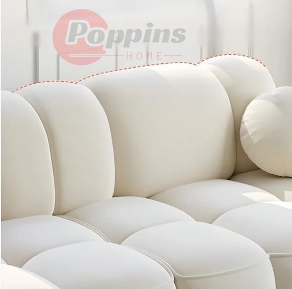 Poppins HOME Modern Cloud-Inspired Modular Sofa Set – 4-Piece European Style Bubble Couch for Living Room, Office, or Lounge – Minimalist Cream White Fabric Sofa (Cyan Green, Ottoman) - Image 27
