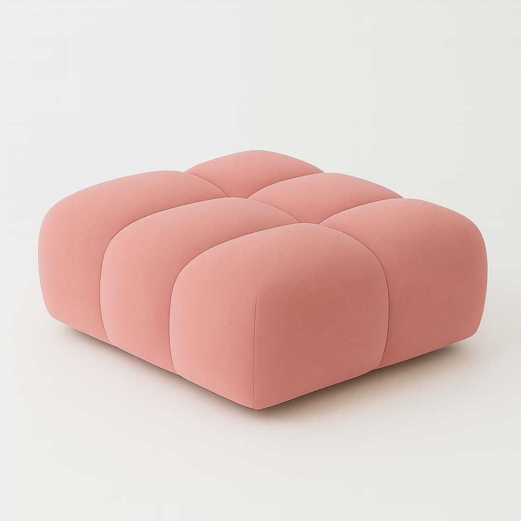 Poppins HOME Modern Cloud-Inspired Modular Sofa Set – 4-Piece European Style Bubble Couch for Living Room, Office, or Lounge – Minimalist Cream White Fabric Sofa (Cyan Green, Ottoman) - Image 42