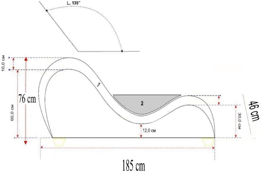 Poppins HOME S-Shape Love Sofa Modern Loveseats Yoga Chaise lounge With Center cushion (Orange) - Image 2