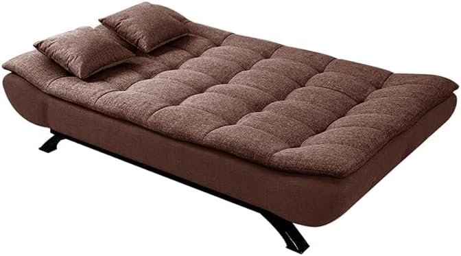 Poppins HOME Fabric 3 Seater Aspen Recliner Couch Wooden Frame Sofa Cum Bed Living Room & Office-Brown (Brown, Valvet Fabric) - Image 14