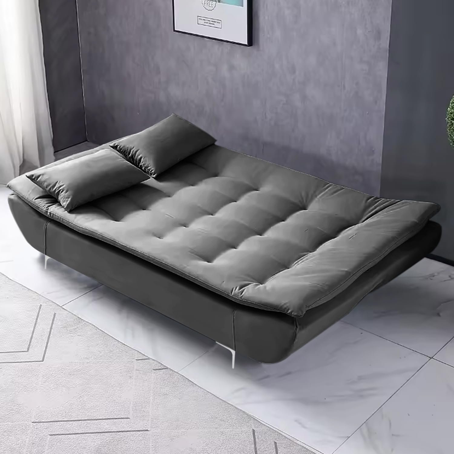 Poppins HOME Fabric 3 Seater Aspen Recliner Couch Wooden Frame Sofa Cum Bed Living Room & Office-Brown (Brown, Valvet Fabric) - Image 18