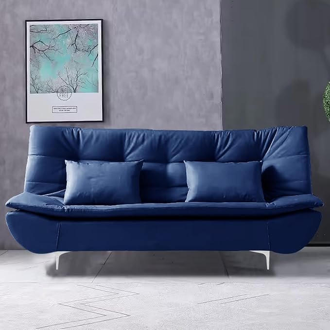 Poppins HOME Fabric 3 Seater Aspen Recliner Couch Wooden Frame Sofa Cum Bed Living Room & Office-Brown (Brown, Valvet Fabric) - Image 44