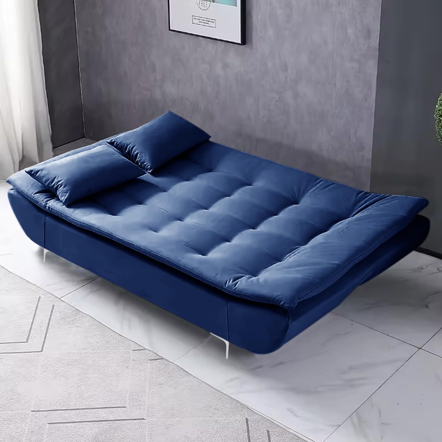 Poppins HOME Fabric 3 Seater Aspen Recliner Couch Wooden Frame Sofa Cum Bed Living Room & Office-Brown (Brown, Valvet Fabric) - Image 45