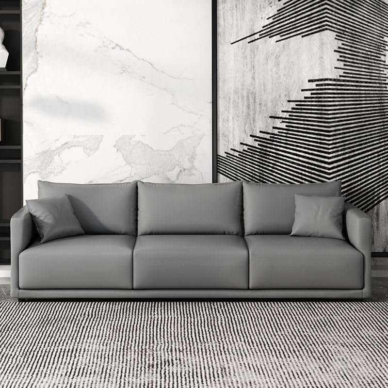 Poppins HOME Stain Resistant Sofa, 3-Seater, Pillow Back, 2 Pillows, Concealed Support (Orange) - Image 8