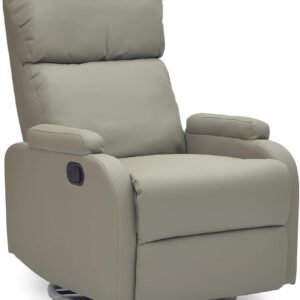 Multi Home Furniture Grey Recliner Chair for Living Room – Modern Lazy Sofa Chair with 360° Swivel, Rocking Motion, PU Leather Fabric Single Sofa Recliner, Armchair Lounge Chair Sofa for Home & Office