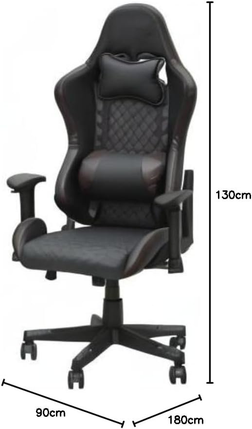 Multi Home Furniture Black & Brown Gaming Chair | Ergonomic Chair High Recliner Chair with Adjustable Headrest & Footrest | Gaming Chair with Lumbar Support & Back Support | PU Leather Swivel Chair - Image 2