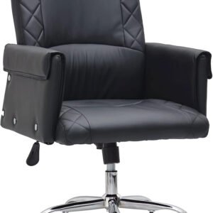 Multi Home Furniture Ergonomic Office Chair with PU material- Unique Design-amazing design armrest- Adjustable Height – Give your office an attractive look. (Black)