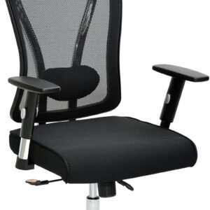 Multi Home Furniture Black Mesh Office Chair – Ergonomic Chair with Adjustable Headrest, Lumbar Support, Armrests, Tilt & Recline, Gaming Chair, Breathable Mesh Swivel Desk Chair, Computer Chair