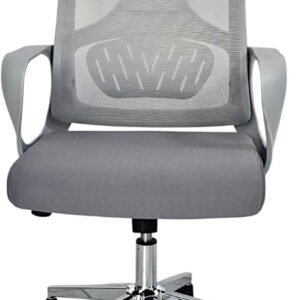 Mesh office desk chair MH-276-Grey or Meeting chair With breathable mesh with lumber support and adjustable height with base material (BLACK)