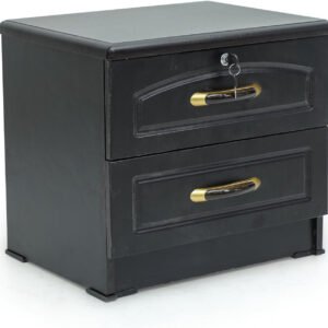 Multi Home Furniture presenting MH-1308-wenge modern wooden side table, Bedside table with 2 wide drawers for Bedroom, Livingroom etc. (black wenge)