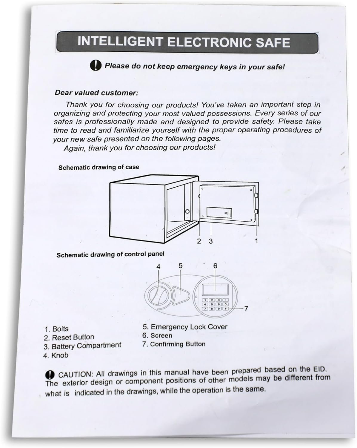 Multi Home Furniture White Safe Box – A4 Document Size Digital Security Locker with Keypad & Key Lock, Safety Deposit Lock Box, Fireproof Safe Box for Home Safe, Jewelry, Cash, Document, Vault Storage - Image 4