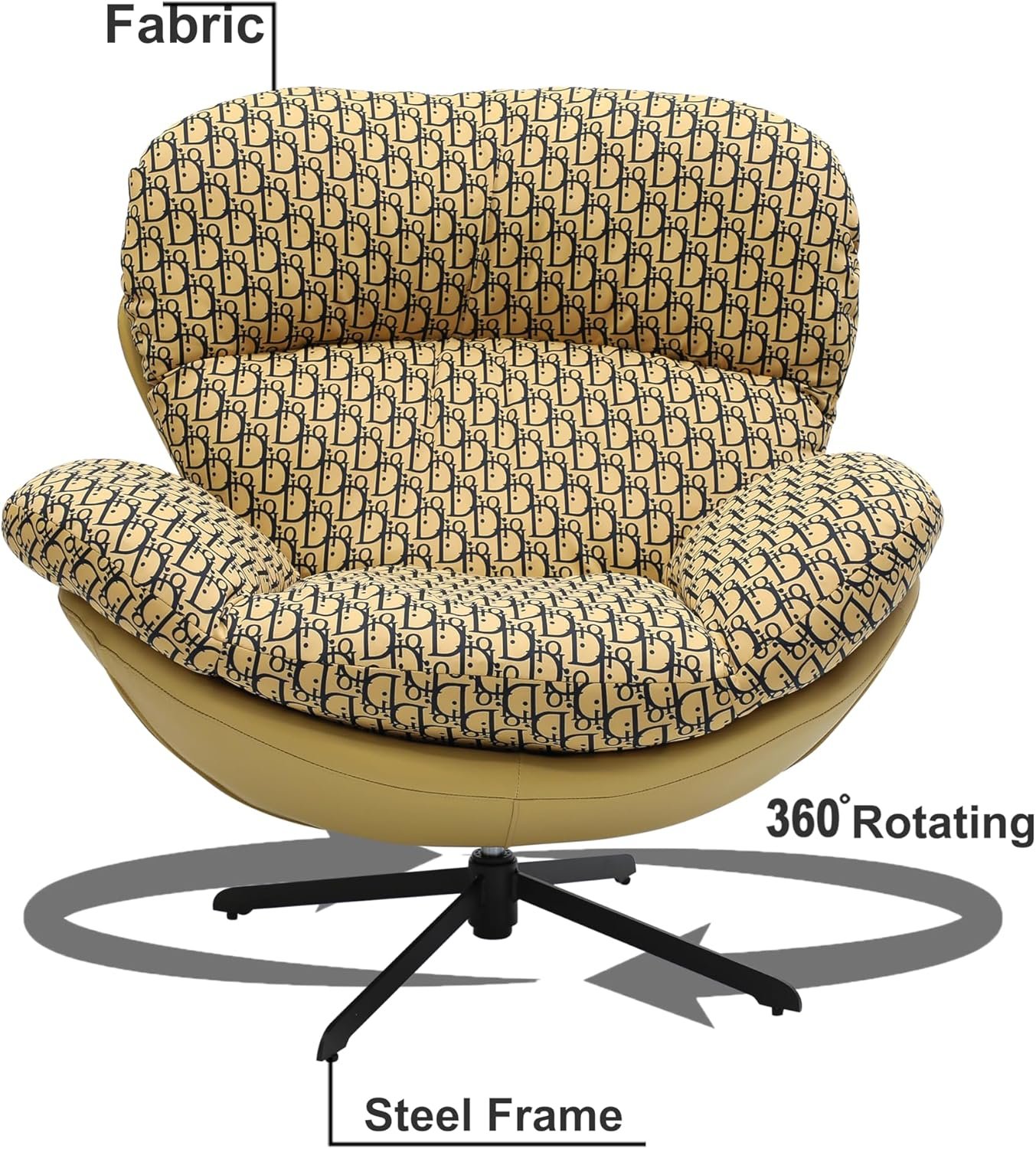 Multi Home Furniture Modern Luxe leisure chair MH-1023- GOLDEN BR with more Cushioning and more comfortable and breathable design (GOLDEN BR) - Image 2