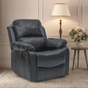 Modern Design Executive Massager Sofa Recliner MH-1801-black with 360 Moving and Rocking Sofa and Have More cushion And (Black)