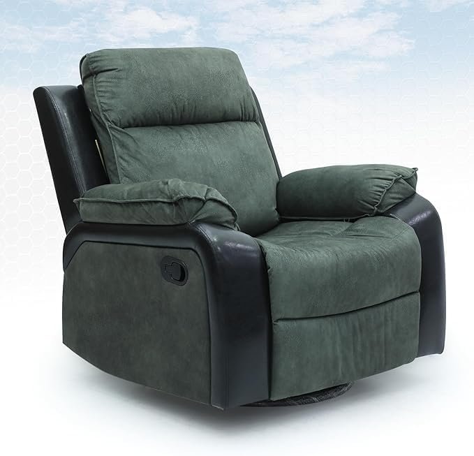 Multi Home Furniture Modern Design Executive Recliner Sofa MH-1145A-31 Grey with 360 Moving and Rocking, Push Back Mechanism, Velvet Fabric, Grey - Image 4