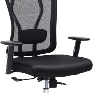 Ergonomic Computer Office Chair MH-877-BLK with Adjustable Headrest and Adjustable height and back rest and Lumbar Support,High Back Executive office Chair with 4 option. (Black)