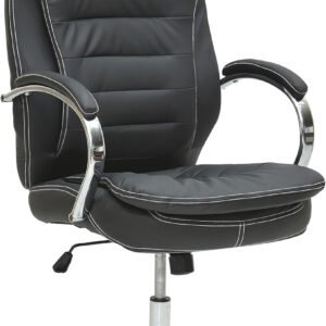 Multi Home Furniture Ergonomic Office Chair, MH-F100-BLK Computer Desk Chair, PU material, Steel Structure, Smooth lumbar support with adjustable Height, (Black)