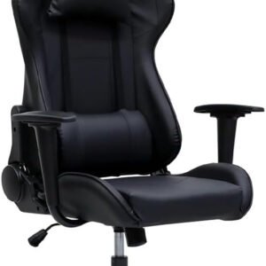Multi Home Furniture Black Gaming Chair | Ergonomic Chair with Soft PU Leather | Recliner Chair with Swivel, Lumbar Support & Back Support | Gaming Chair for Office, Study, and Video Gaming Sessions