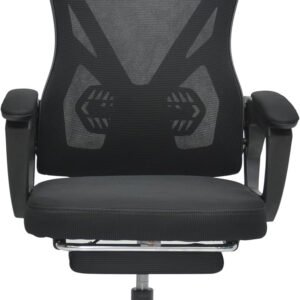 Multi Home Furniture Black Mesh Office Chair – Ergonomic Chair with Recliner, Headrest & Footrest, Gaming Chair, Swivel Desk Chair with Lumbar Support, Tilt & Lock Adjustable Computer Chair for Home