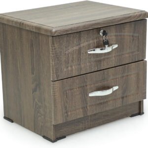 Multi Home Furniture presenting MH-1308-oak modern wooden side table, Bedside table with 2 wide drawers for Bedroom, Livingroom etc. (oak)