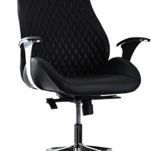 Executive Ergonomic Office Chair MH-766, Computer Desk Chair with original PU Leather on it, Steel Structure, Smooth lumbar support with adjustable Height, black