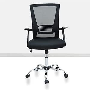Multi Home Furniture Black Mesh Office Chair – Ergonomic Chair with Adjustable Headrest, Armrests, Tilt & Recline, Breathable Back Support, Gaming Chair, 360° Swivel Desk Chair, Computer Chair
