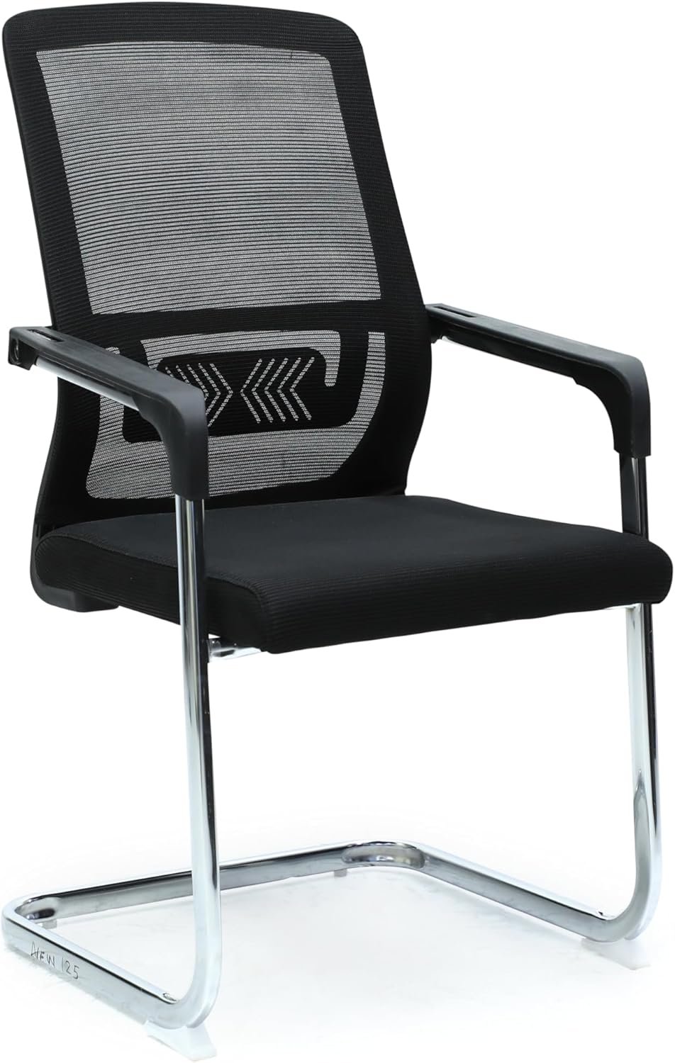 Executive Best Mesh Visitor chair for office visitors MH-125V-BLACK, Hospital, school etc. with steel frame & Modern design, sit & back. (BLACK)