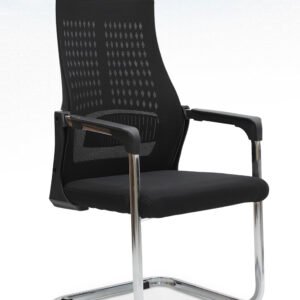 Multi Home Furniture Executive Best Mesh Visitor chair for office visitors MH-504v-BLACK, Hospital, school etc. with steel frame & MESH on armrest, sit & back. (BLACK)