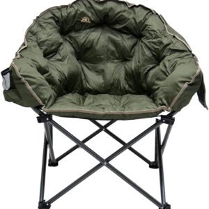Multi Home Furniture Army Green Camping Chair – Foldable Chair with Cup Holder & Side Pocket | Outdoor Chair for Picnic & Balcony, Portable Chair & Beach Chair Foldable for Travel & Camping Essentials