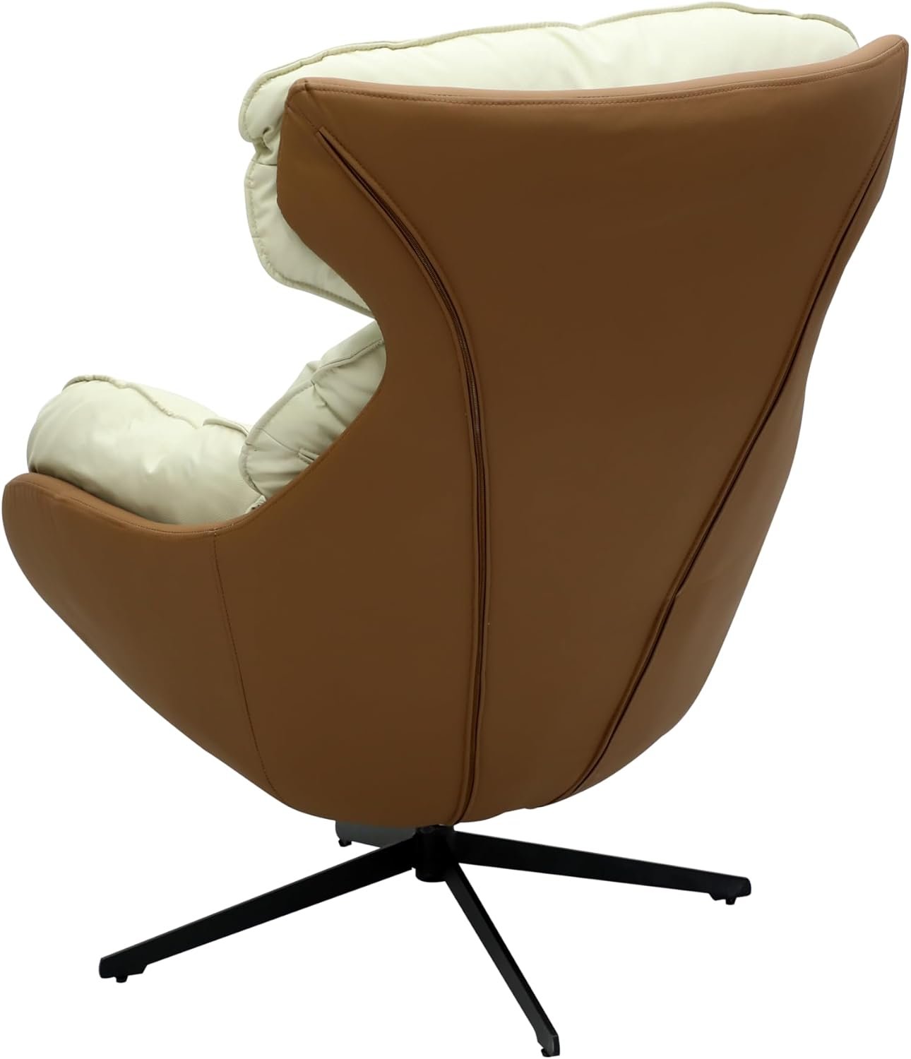 Multi Home Furniture Brown & White Leisure Chair – Lounge Chair with Cushion, Ergonomic Chair, 360 Rotating Swivel Chair, Accent Chair, Comfortable Reading Chair, Comfy for Living Room Furniture - Image 4