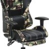 Multi Home Furniture Army & Black Gaming Chair | Ergonomic Chair High Recliner Chair with Adjustable Headrest & Footrest | Gaming Chair with Lumbar Support & Back Support | PU Leather Swivel Chair