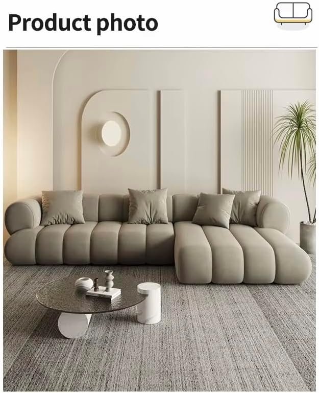 Poppins HOME Premium L‑Shape Corner Sectional Sofa – Luxurious Upholstery, Modular Design, Modern Living Room Sofa (Beige, LEFT) - Image 4