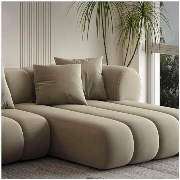 Poppins HOME Premium L‑Shape Corner Sectional Sofa – Luxurious Upholstery, Modular Design, Modern Living Room Sofa (Beige, LEFT) - Image 5