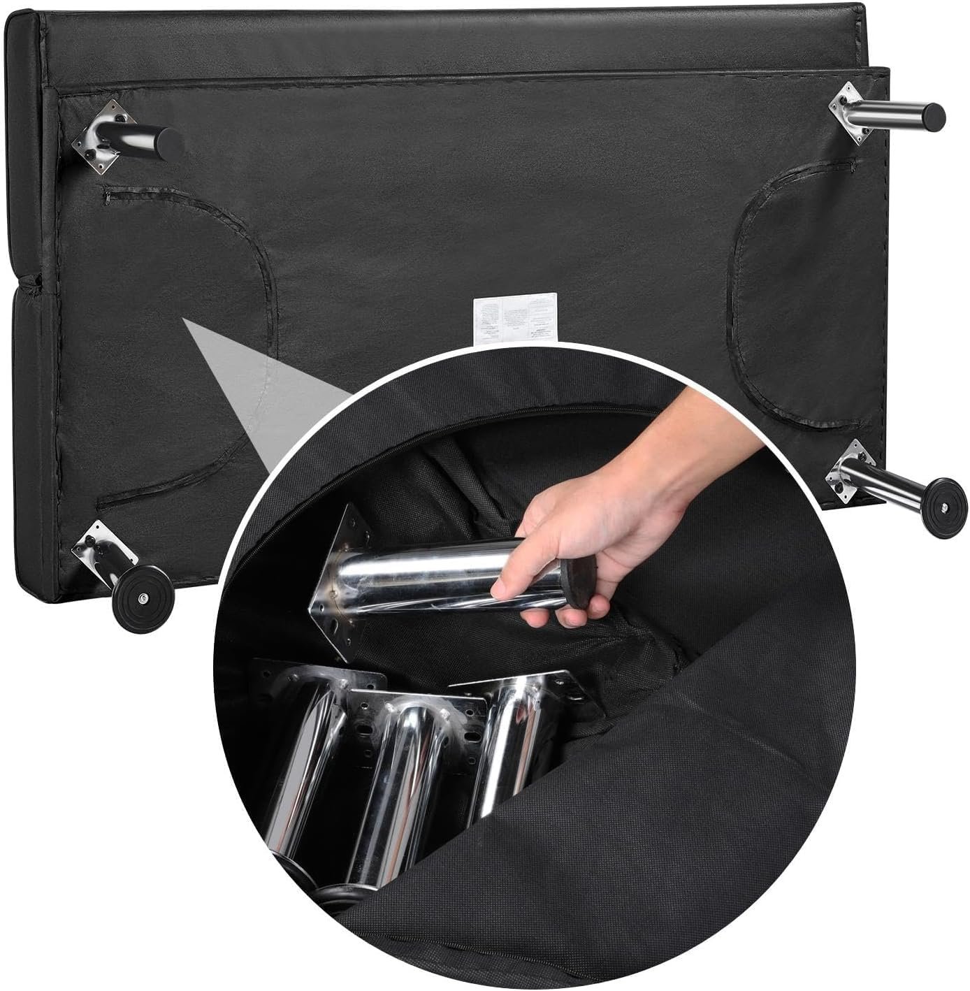 Poppins HOME Reclining Sofa Bed – Adjustable 105°–180° | Convertible Sofa to Bed | Fabric Padded Futon for Living Room, Guest Room, Office | Modern Aqua Blue (Black) - Image 5