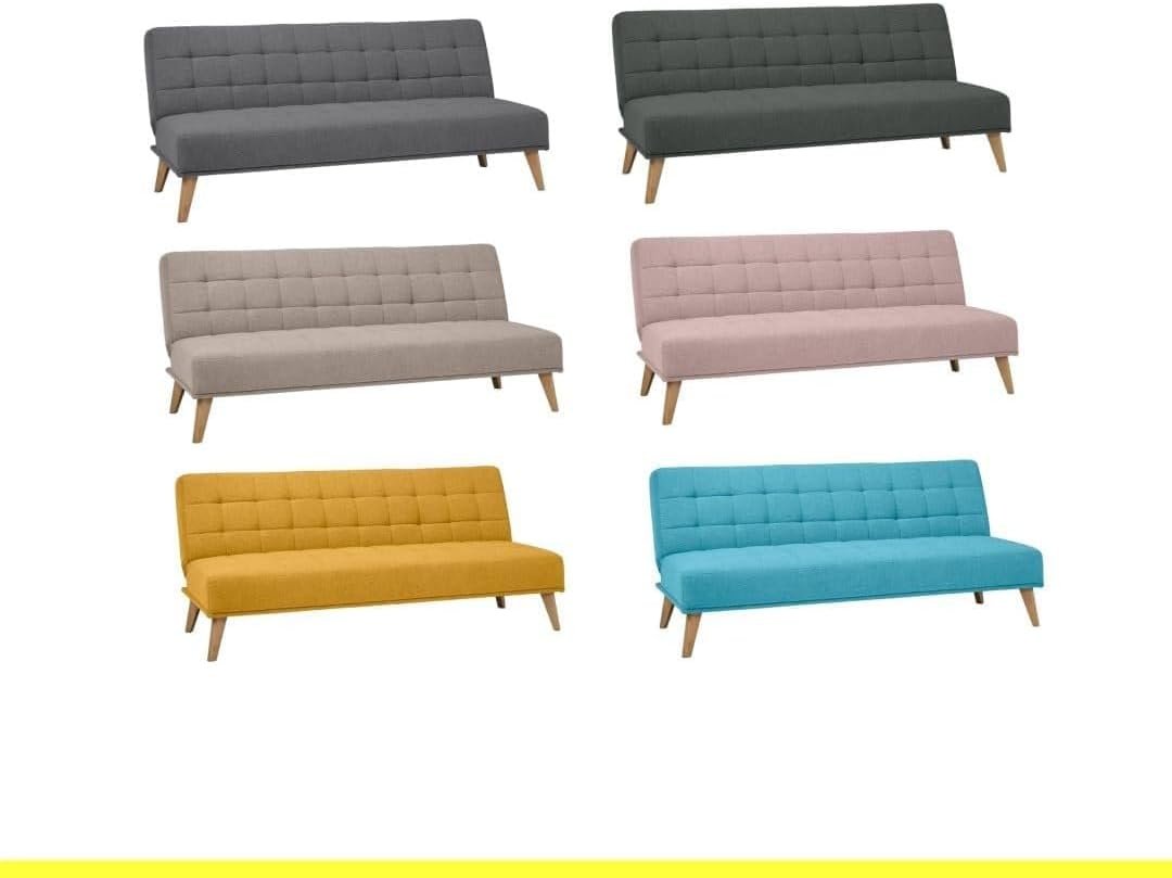 Poppins HOME Reclining Sofa Bed – Adjustable 105°–180° | Convertible Sofa to Bed | Fabric Padded Futon for Living Room, Guest Room, Office | Modern Aqua Blue (Black) - Image 6