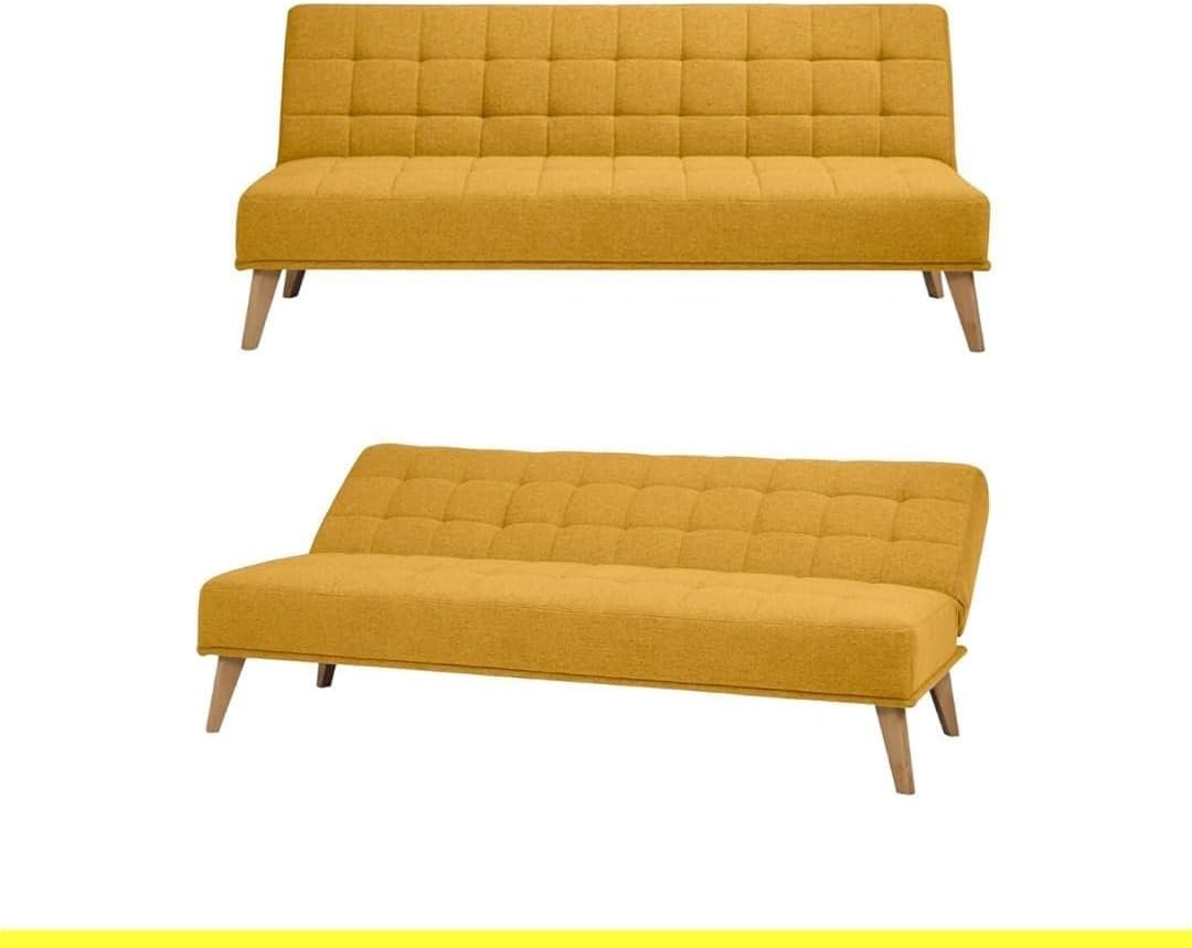 Poppins HOME Reclining Sofa Bed – Adjustable 105°–180° | Convertible Sofa to Bed | Fabric Padded Futon for Living Room, Guest Room, Office | Modern Aqua Blue (Black) - Image 18