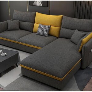 Poppins HOME Latest Model Sleeper Fabric sofa Accent piece for the living room Mid-century armrest Sectional sofa (2 Seater+Bed)