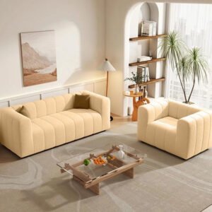 Poppins HOME Sectional Sofa Recliner Modern Modular Sofa Lounge Chair Accent Luxury Lounge Living Room Furniture (3+!, Beige)