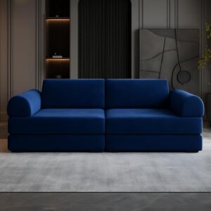 Karnak Kids Foldable Sofa Bed – Convertible Play Couch with Durable Suede Cover, Wear-Resistant & Easy to Clean, Soft & Eco-Friendly Toddler Sofa for Bedroom, Living Room & Playroom