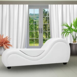 Karnak Modern S-Shape Chaise Lounge Sofa – Ergonomic Wave Design Recliner with Premium Faux Leather Upholstery, High-Density Foam, Stylish Relaxing Lounger Chair for Living Room, Bedroom & Home Décor